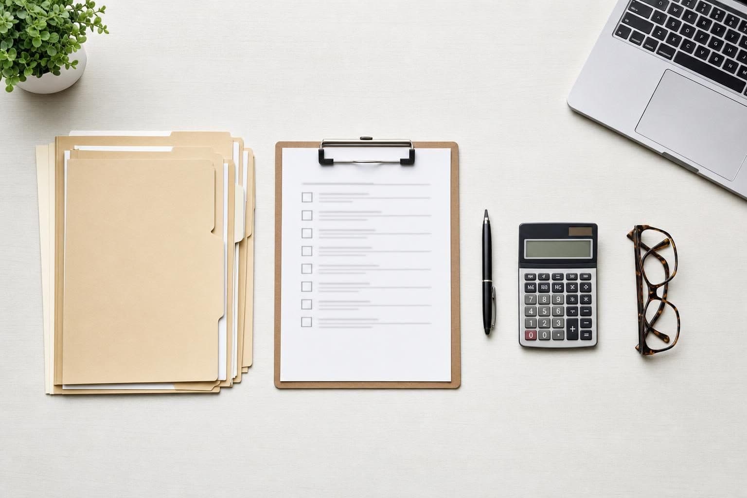 Organized loan documents on a desk