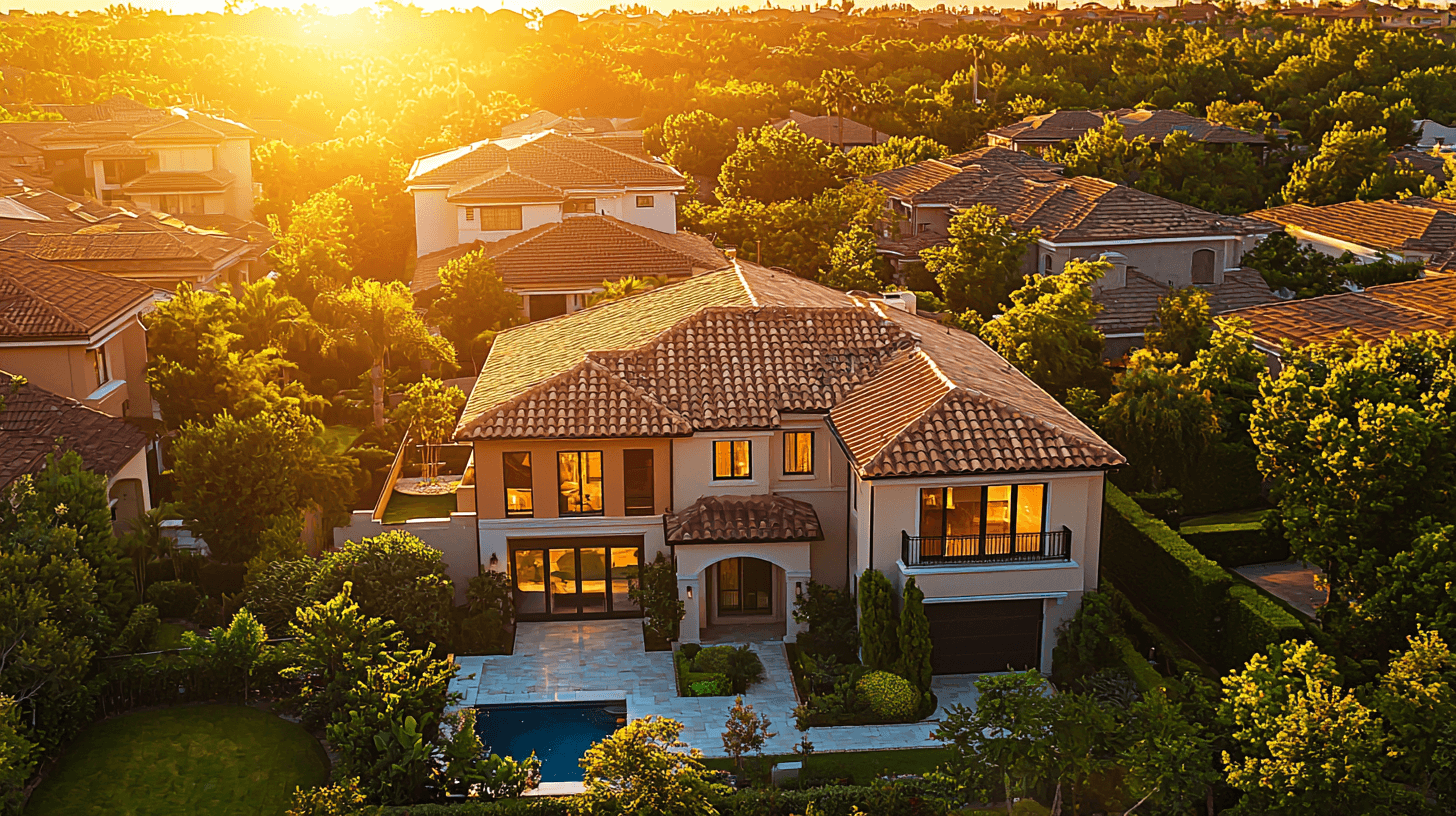 A residential investment property at dusk