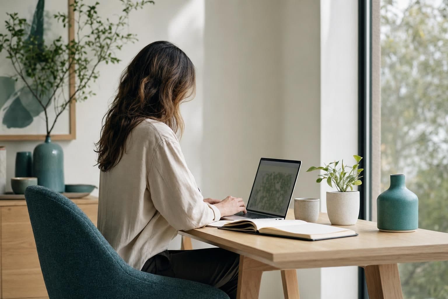 Investor reading on a laptop